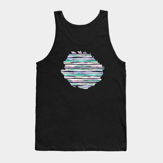 Watercolor stripes Purple green Tank Top by ninoladesign